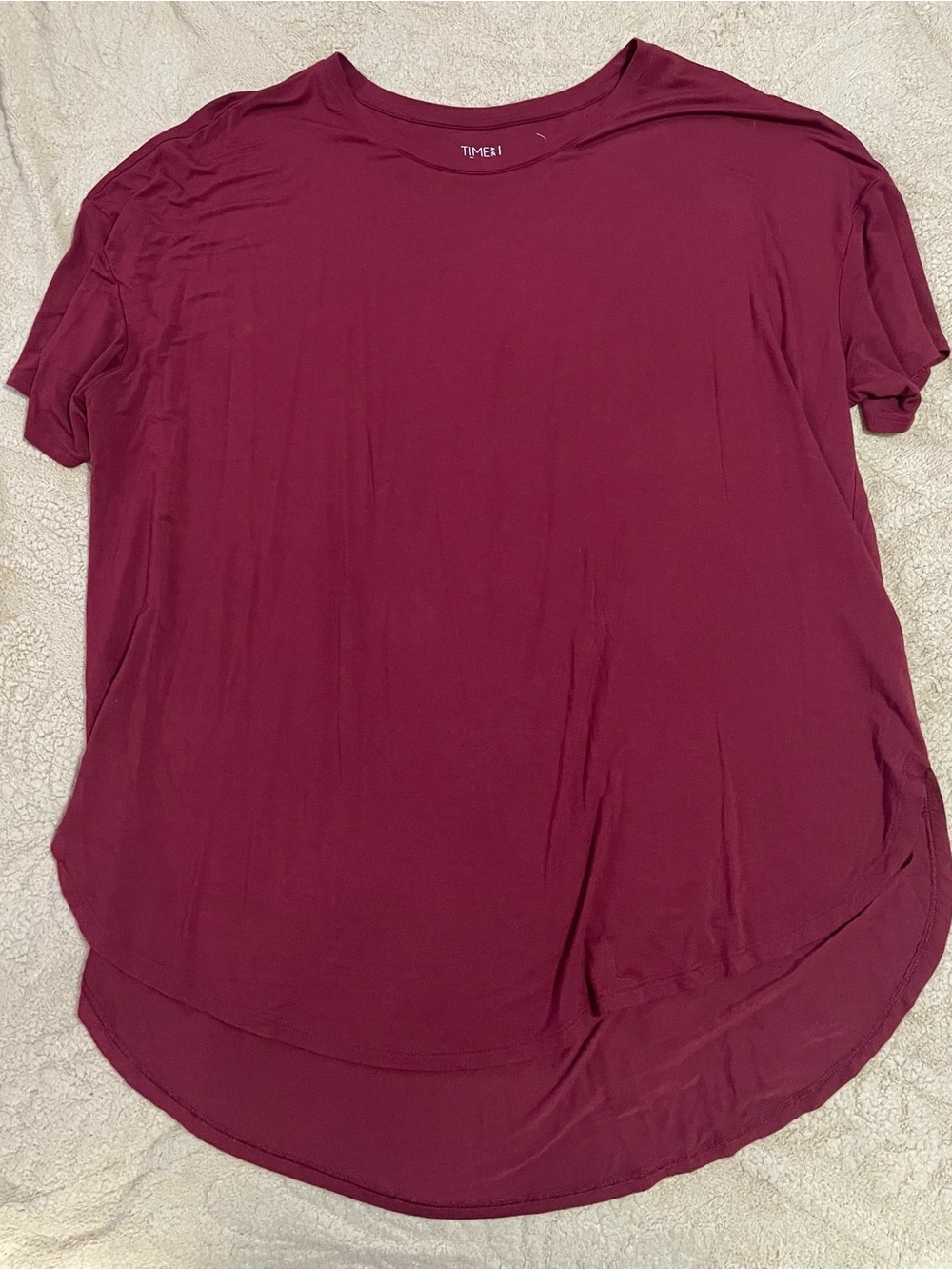 Time and Tru Burgundy Scoop Neck Short Sleeve Top